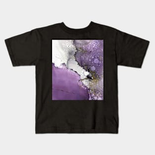 Grey and Purple Galaxy Art, Abstract Painting Kids T-Shirt